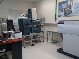 mass spectrometry machinery in a lab
